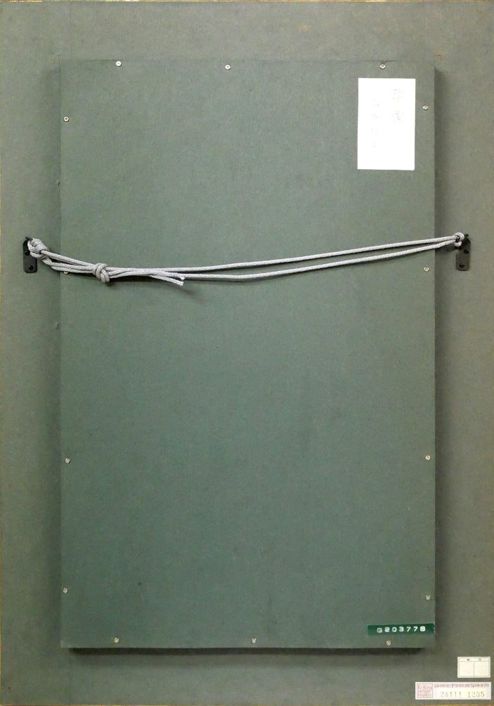 山口和男「菖蒲」油絵・M8号 額縁裏側画像