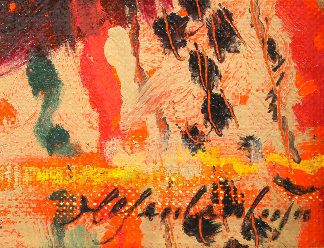 山本彪一「薔薇」油絵・F3号 サイン拡大画像