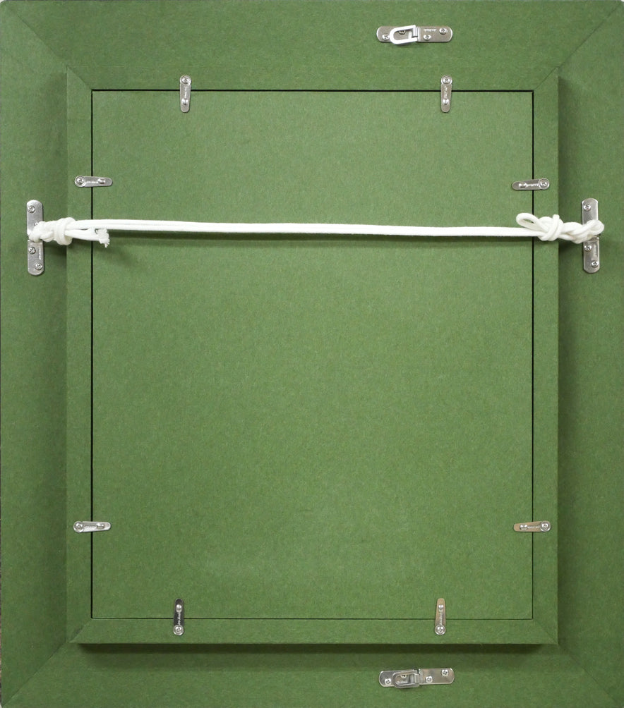 山本彪一「薔薇」油絵・F3号 額縁裏側画像