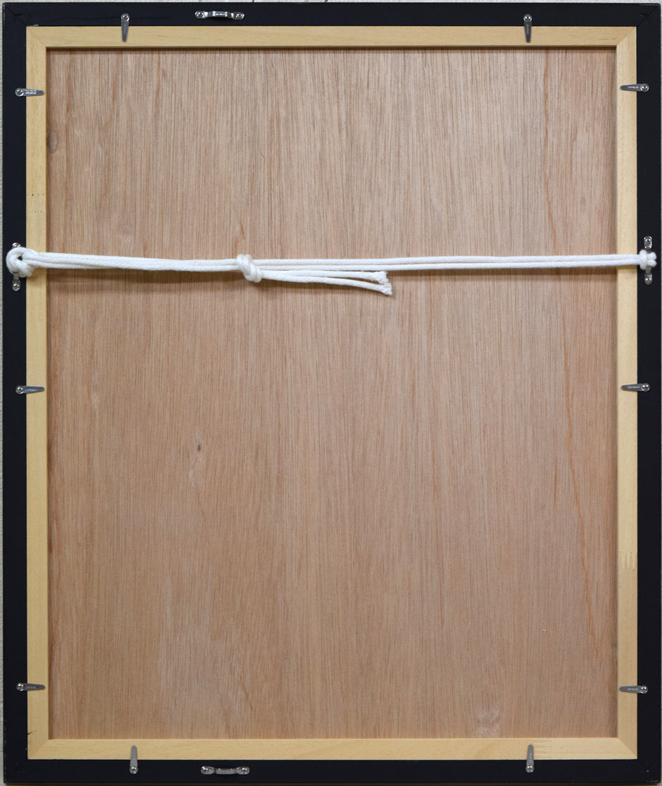 山本仁吉「バラ」油絵・色紙6号 額縁裏側画像