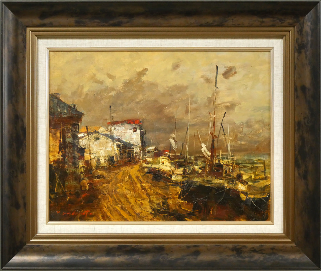 山本巌「午後の房総風景」油絵・F6号