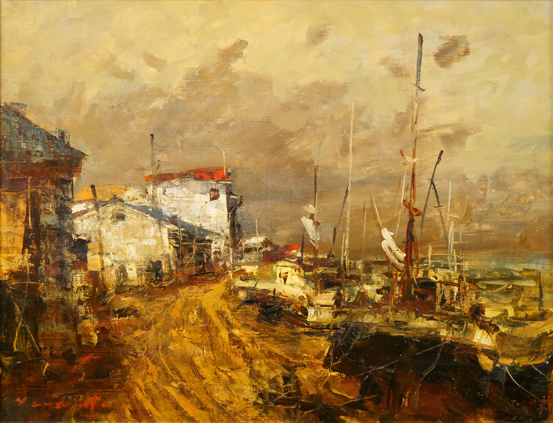 山本巌「午後の房総風景」油絵・F6号 作品全体画像