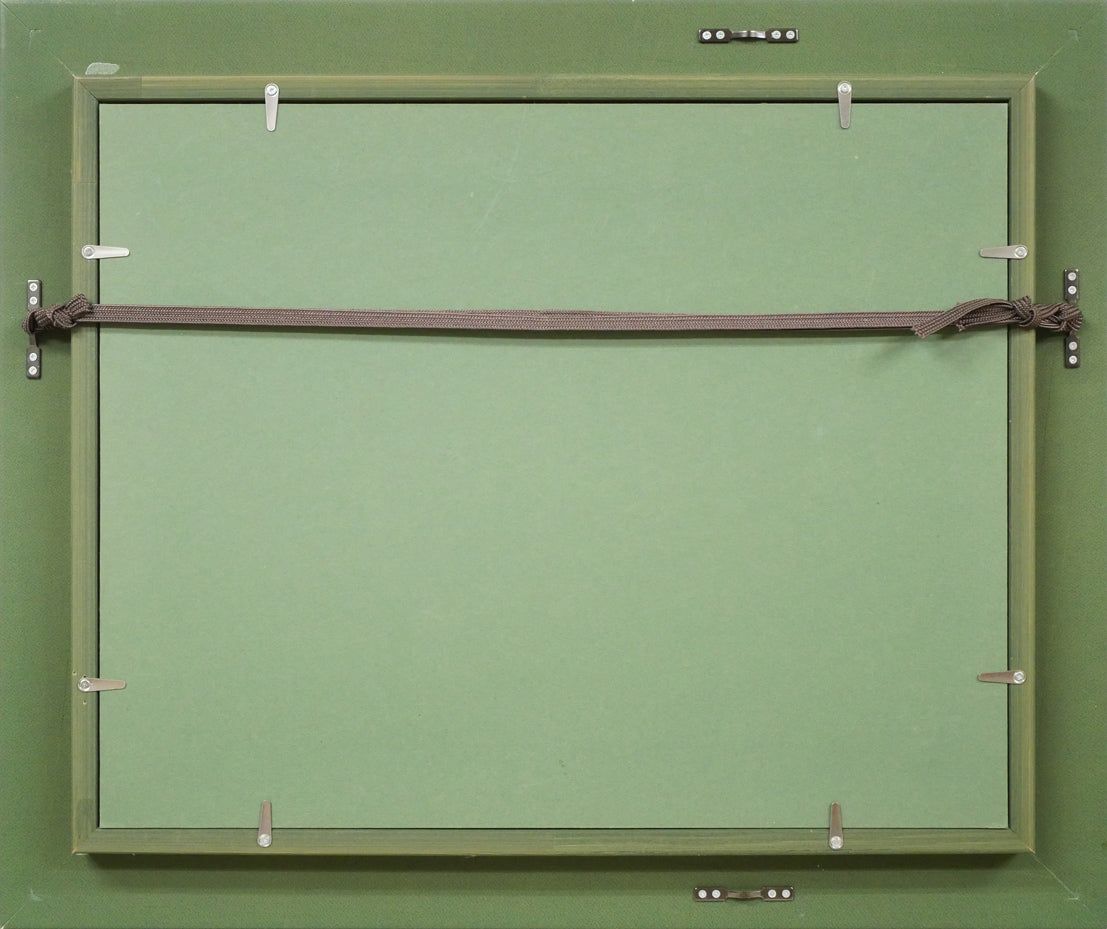 山本巌「午後の房総風景」油絵・F6号 額縁裏側画像