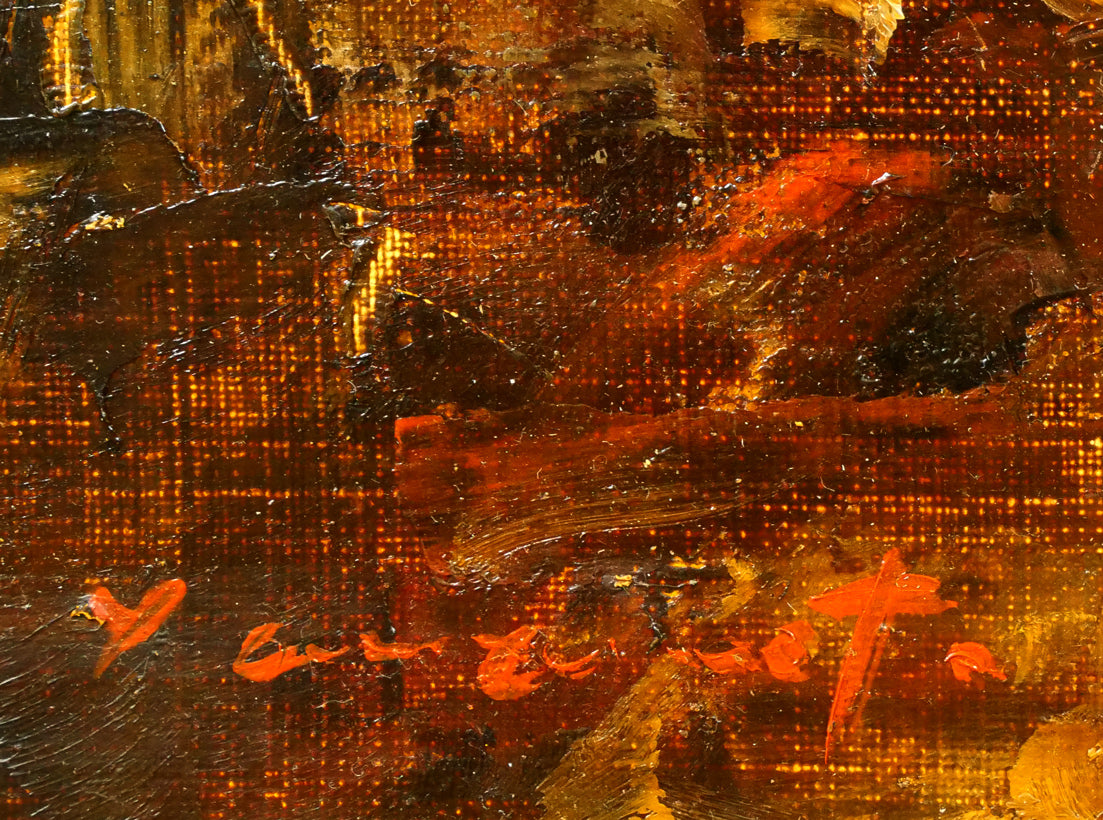 山本巌「午後の房総風景」油絵・F6号 サイン拡大画像