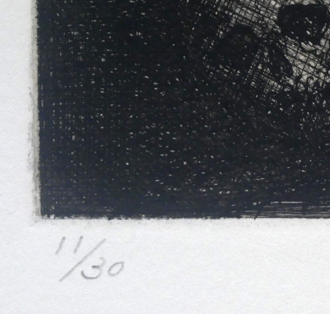 山本六三『神父(「眼球譚」より)』エッチング(銅版画) 限定番号(ed,11/30)