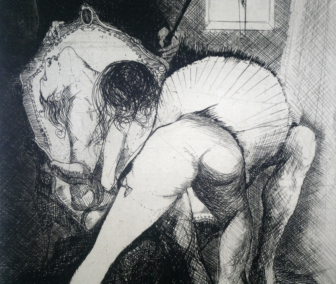 山本六三『神父(「眼球譚」より)』エッチング(銅版画) 拡大画像4