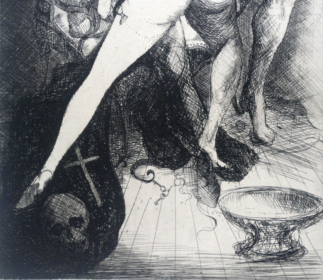 山本六三『神父(「眼球譚」より)』エッチング(銅版画) 拡大画像5