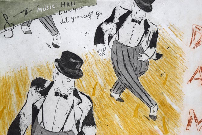 山岡康子「Dance」銅版画 拡大画像2