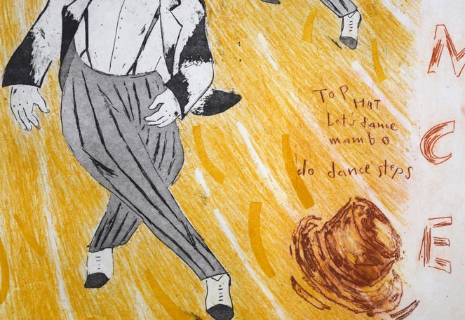 山岡康子「Dance」銅版画 拡大画像3