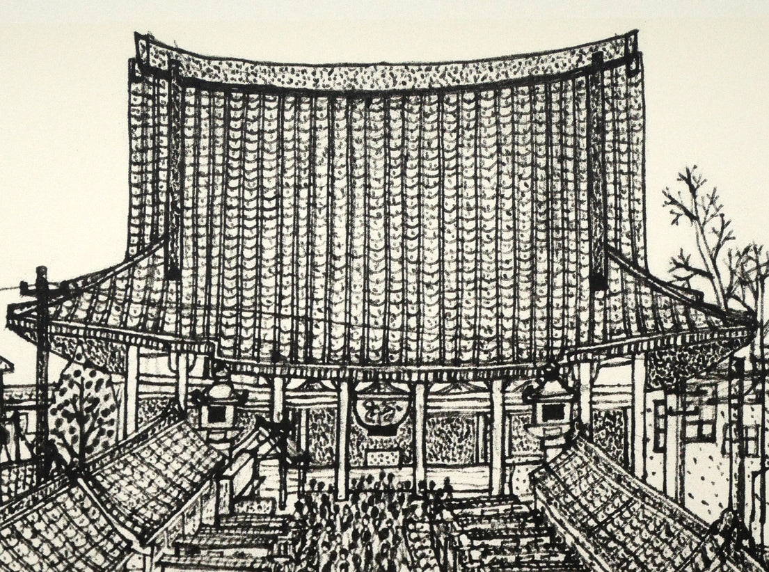 山下清「浅草の仲見世」リトグラフ 拡大画像2