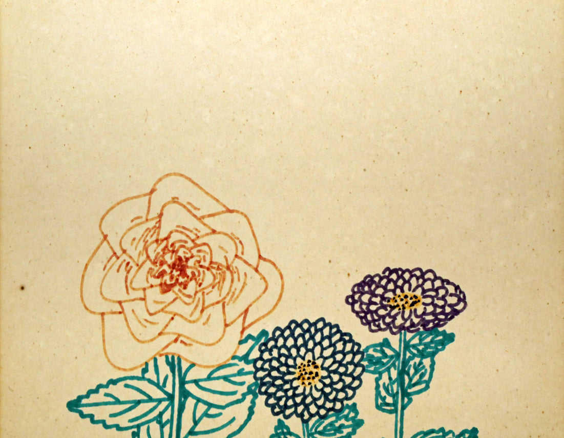 山下清「だりや」色ペン画・6号色紙・鑑定書付き 拡大画像1