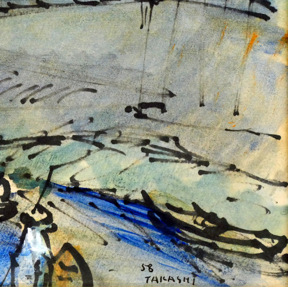 山下充「風景」水彩画・色紙 拡大画像4