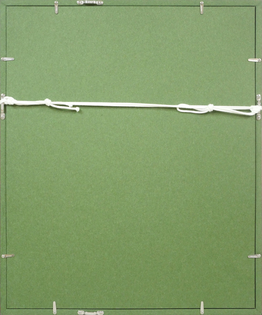 山下充「風景」水彩画・色紙 額縁裏側画像