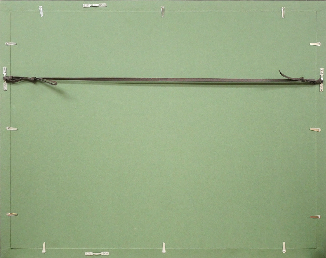 山下清「汽車」リトグラフ 額縁裏側画像