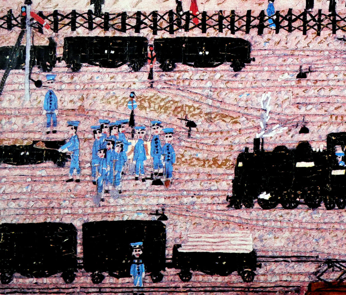 山下清「汽車」リトグラフ 拡大画像3