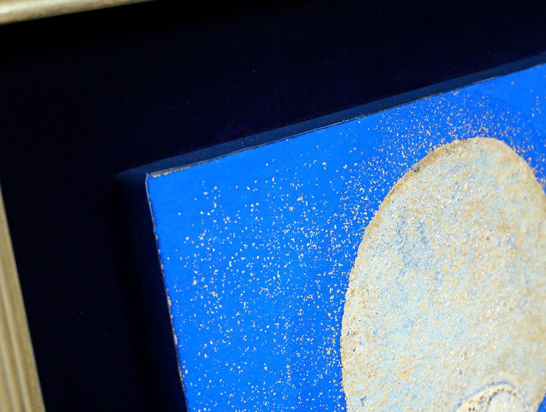 山下まゆみ「森の賢者(フクロウ)」日本画・P6号 額装画像1