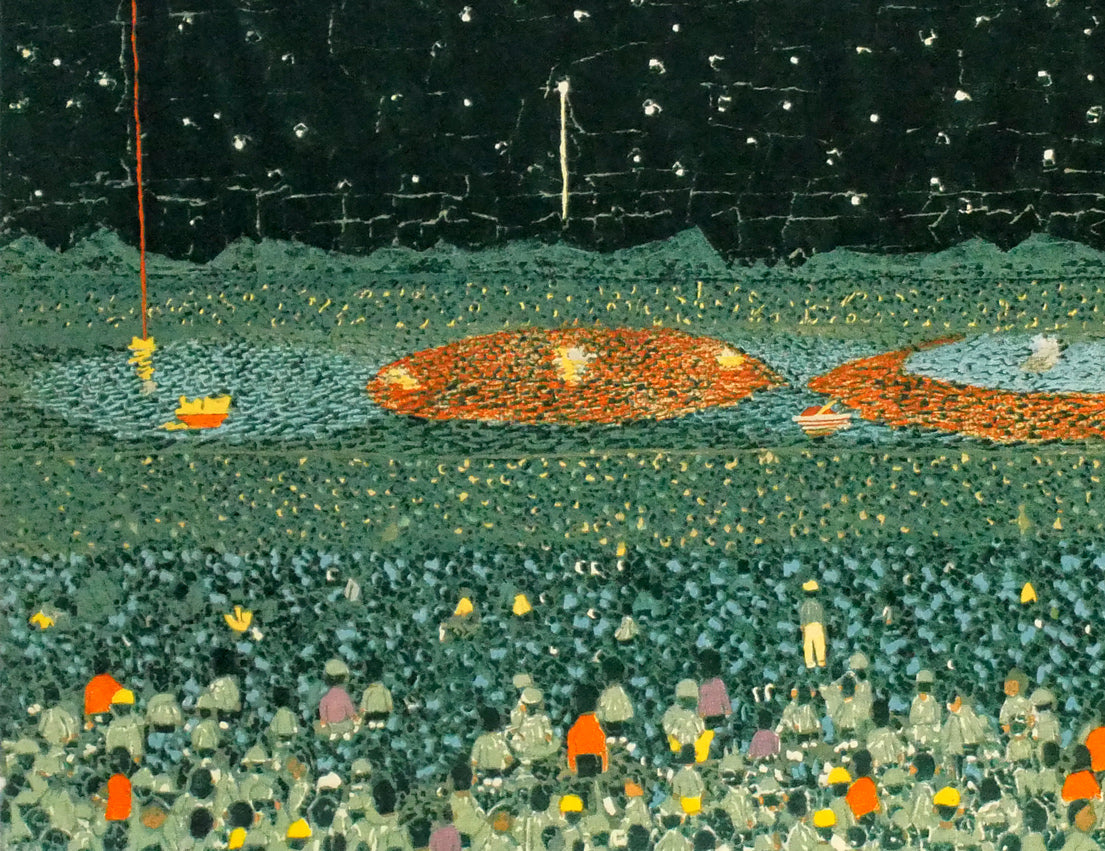 山下清「長岡の花火」リトグラフ 拡大画像3