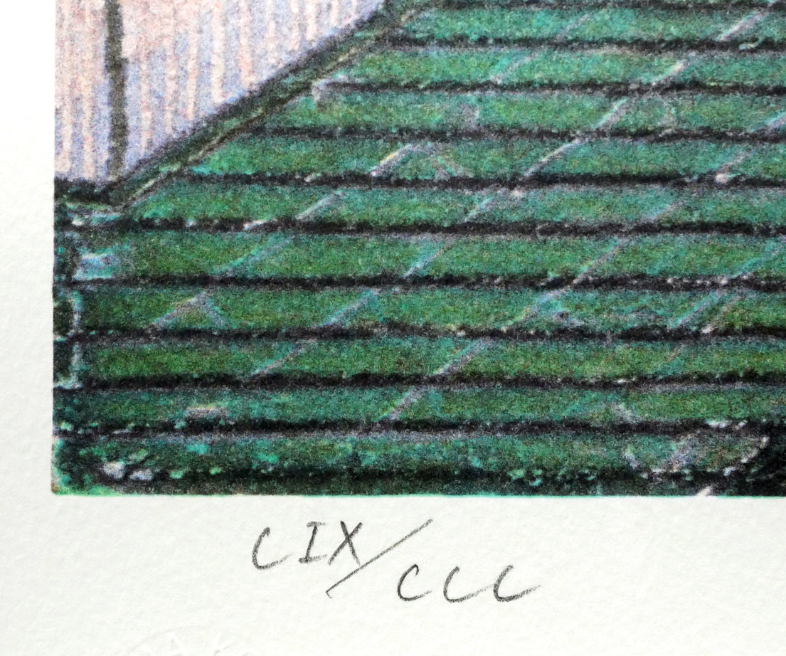 山下清「スイスの町」リトグラフ 限定番号(ed,109/300)