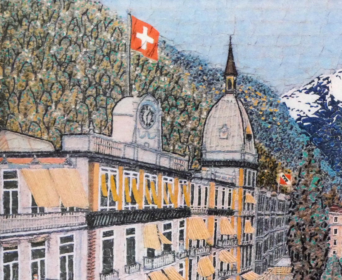 山下清「スイスの町」リトグラフ 拡大画像1