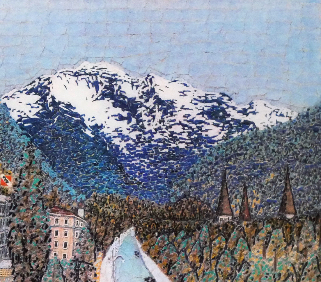 山下清「スイスの町」リトグラフ 拡大画像2