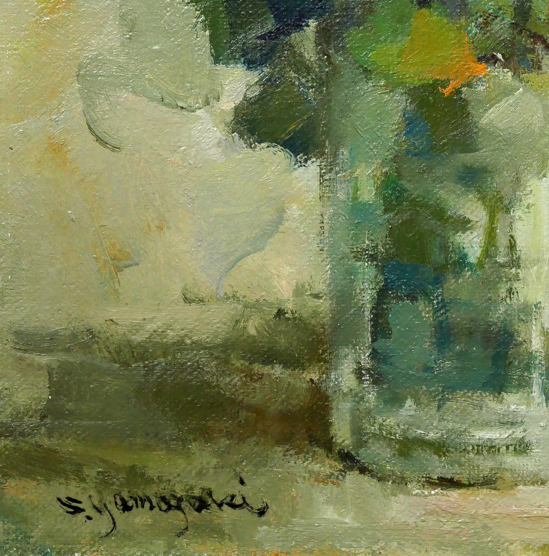 山崎翠祥「薔薇(1983年作)」油絵・F3号 拡大画像4