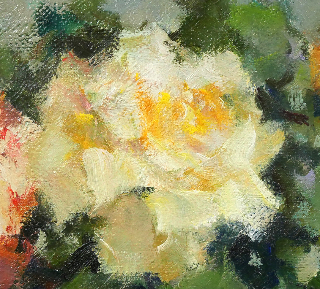 山崎翠祥「薔薇(1983年作)」油絵・F3号 拡大画像2