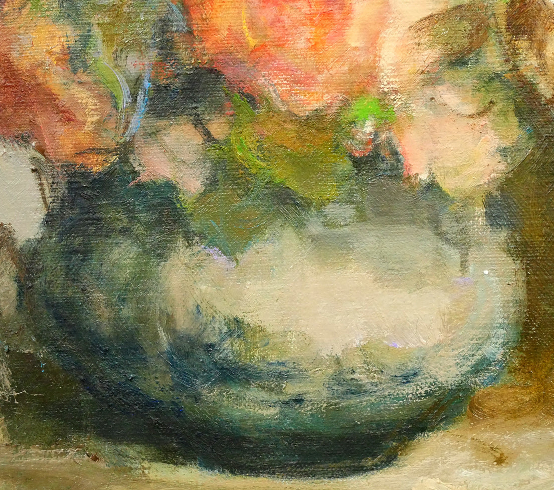 山崎翠祥「薔薇」油絵・F6号 拡大画像4