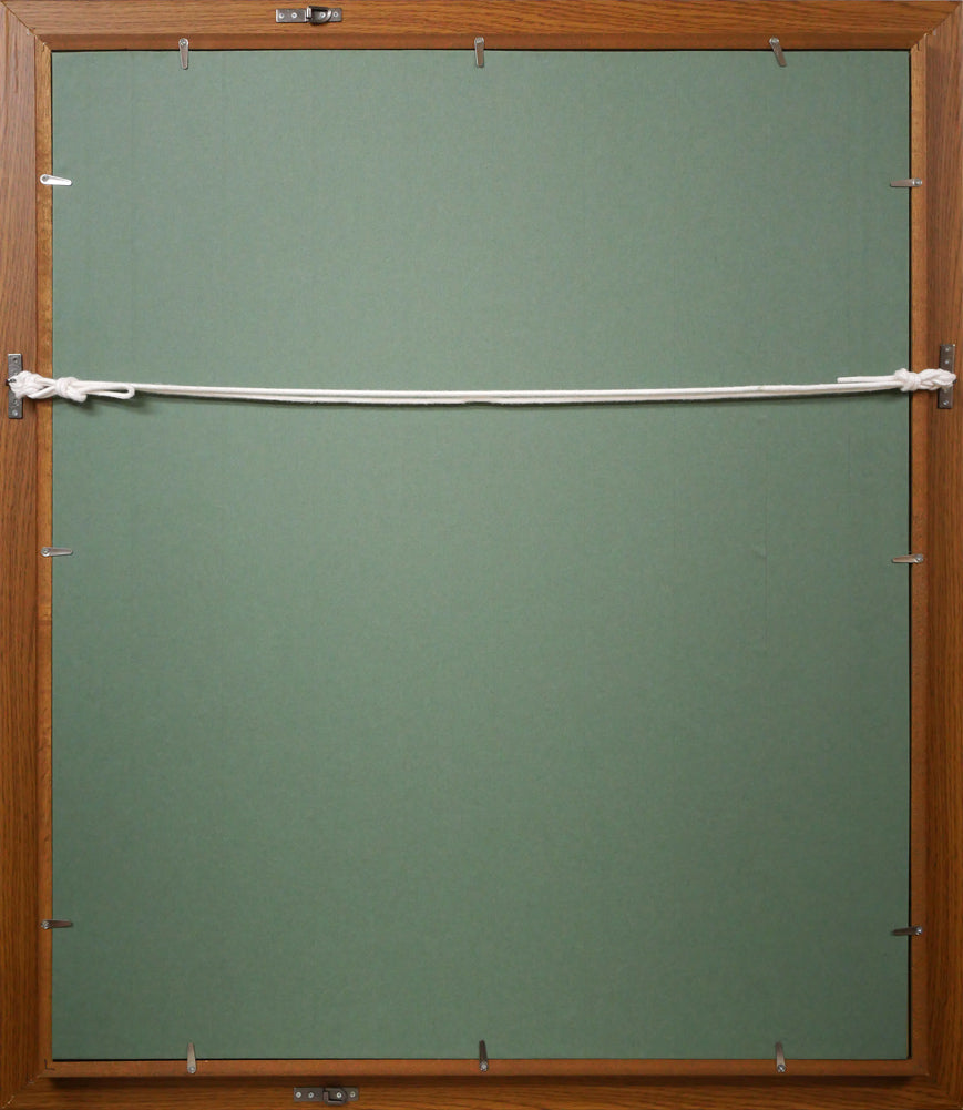 山崎貴稔「水元(公園・桜・東京)」油絵・F20号 額縁裏側画像