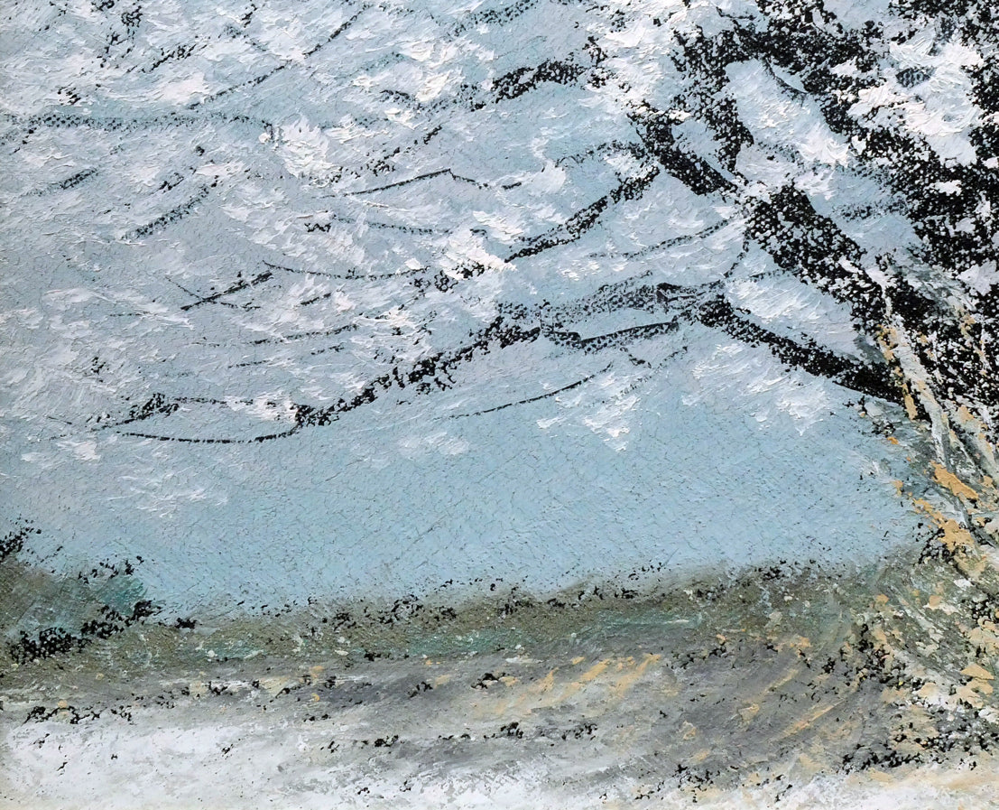 山崎貴稔「丘に咲く(桜)」油絵・F4号 拡大画像3