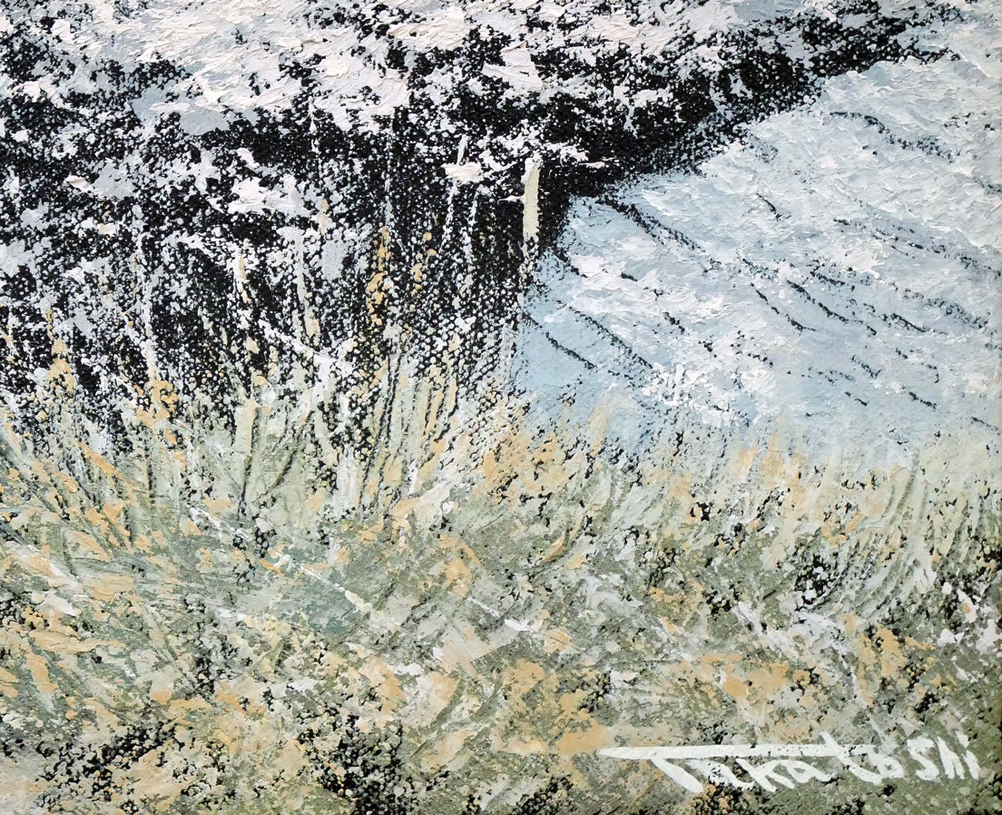 山崎貴稔「丘に咲く(桜)」油絵・F4号 拡大画像4