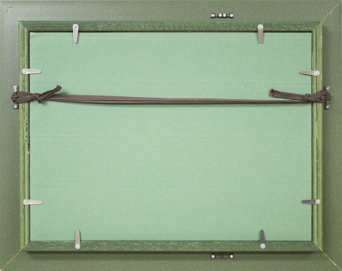 山崎貴稔「丘に咲く(桜)」油絵・F4号 額縁裏側画像