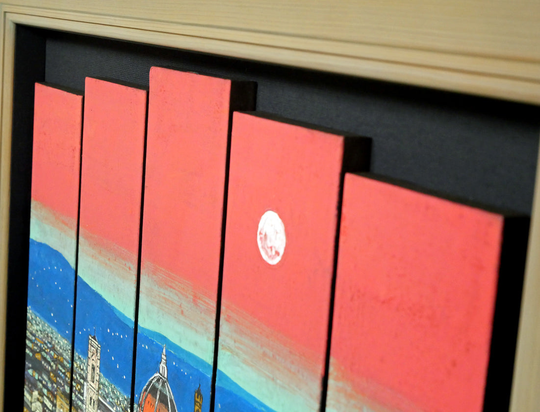 柳沢正人「神の棲む街 フィレンツェ(イタリア)」日本画(分割画面)・10号(43.5×52.5cm) 拡大画像8