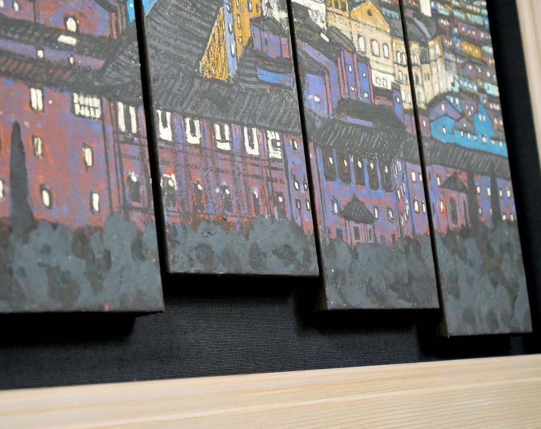 柳沢正人「神の棲む街 フィレンツェ(イタリア)」日本画(分割画面)・10号(43.5×52.5cm) 拡大画像9