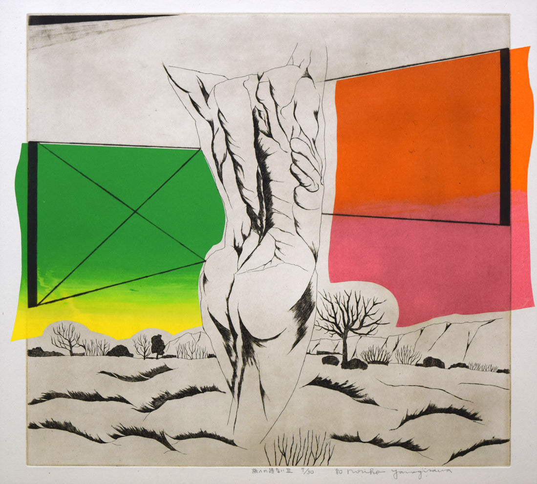 柳澤紀子「旅への誘ないⅢ」銅版画 作品全体拡大画像