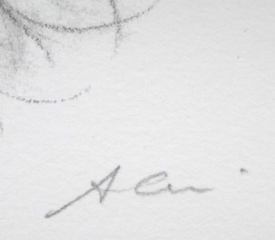 八代亜紀「チビたん」リトグラフ 本人直筆鉛筆サイン