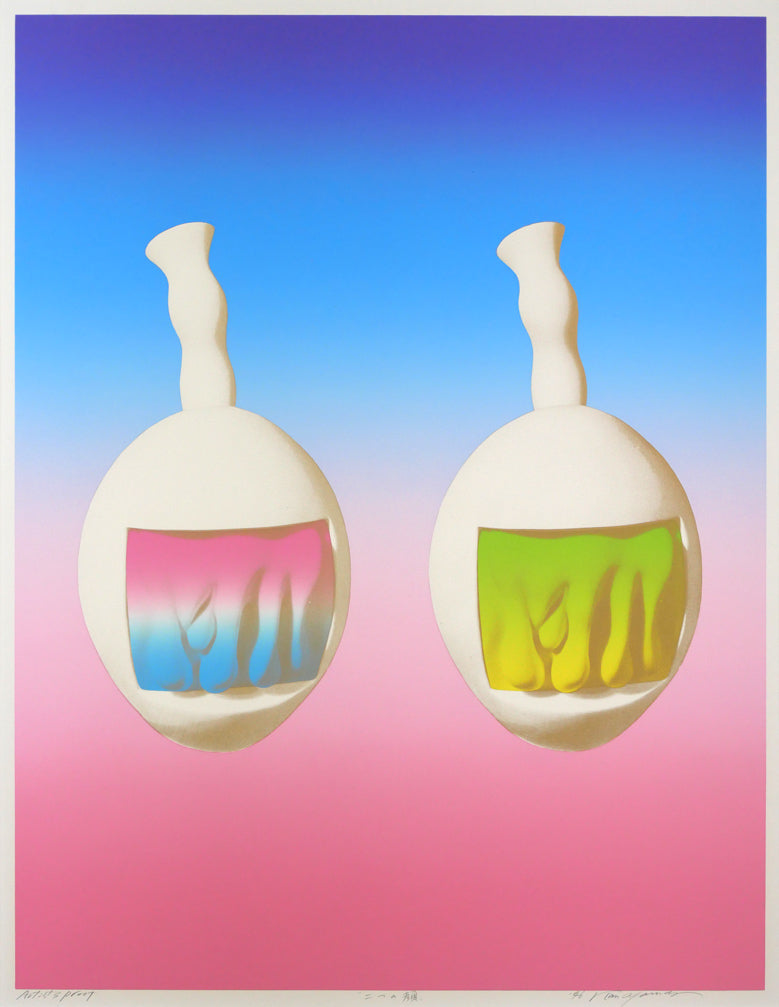 安田侃「二つの顔」シルクスクリーン版画 作品全体拡大画像