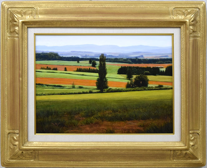 安田祐造〔祐三〕「美瑛~麦の実る頃」油絵・P8号