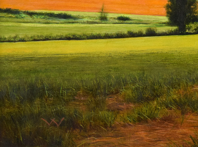 安田祐造〔祐三〕「美瑛~麦の実る頃」油絵・P8号 拡大画像4