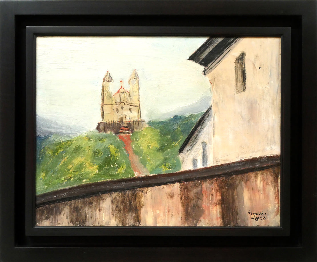 矢柳剛「ベロオリゾンテ教会(ブラジル風景)」油絵・F6号