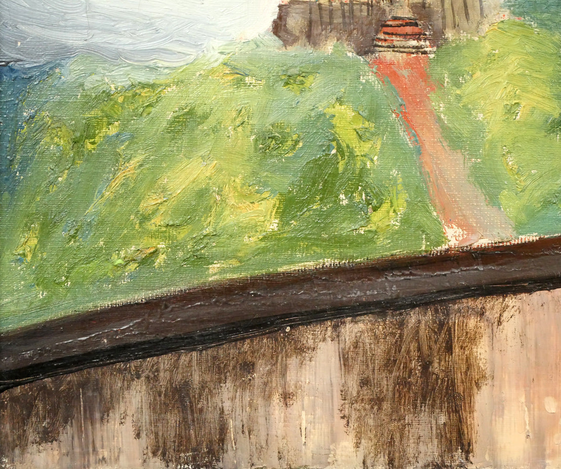 矢柳剛「ベロオリゾンテ教会(ブラジル風景)」油絵・F6号 拡大画像4