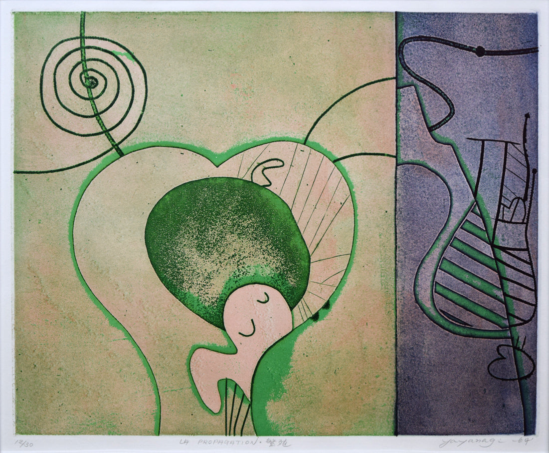 矢柳剛「LA PROPAGATION・繁殖」銅版画 作品全体拡大画像