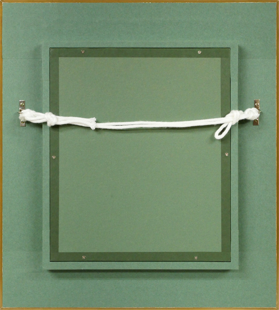 余村展「人形(市松人形)」油絵・F0号 額縁裏側画像