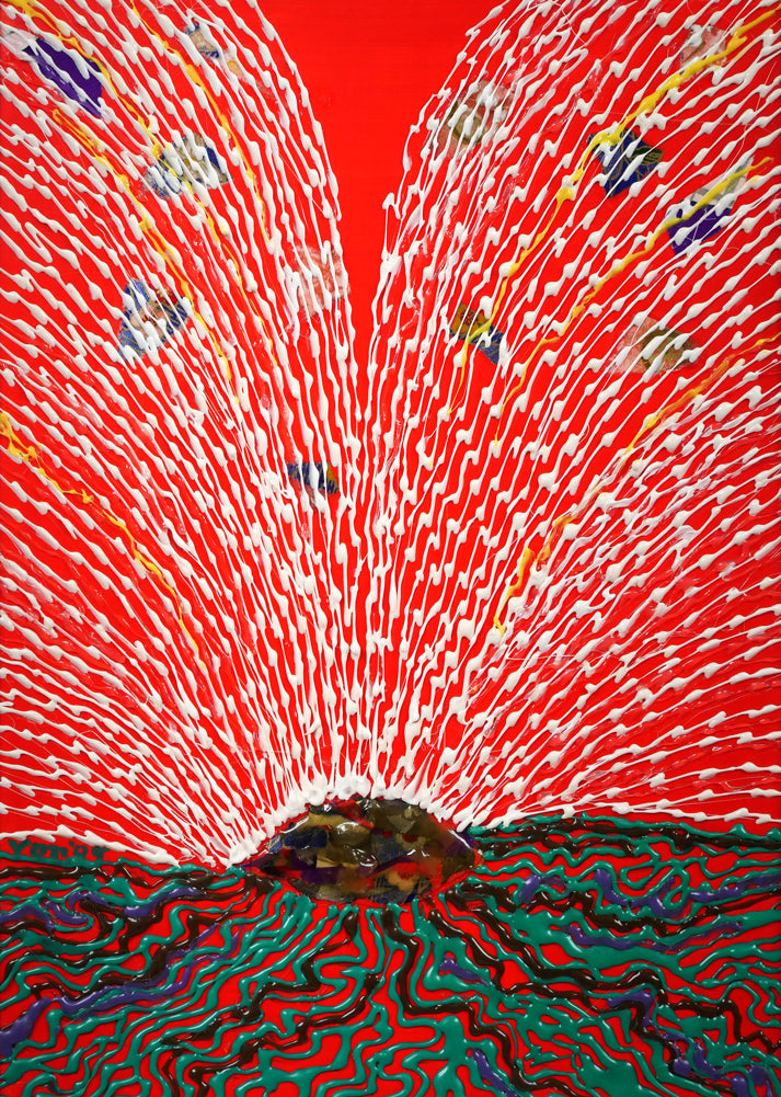 米谷雄平「作品05-05"THE HAIKU(俳句)”」アクリル画にコラージュ作品・5号 作品全体画像