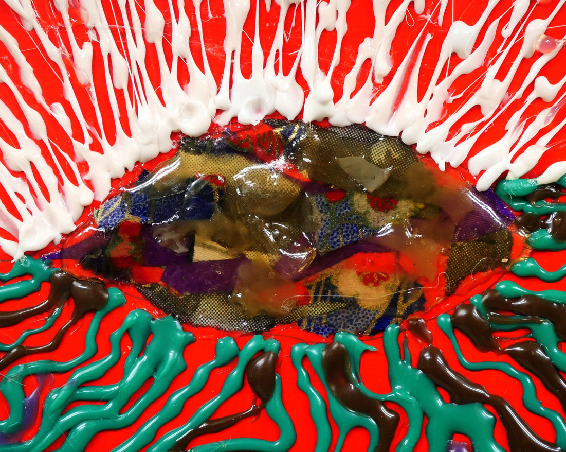 米谷雄平「作品05-05"THE HAIKU(俳句)”」アクリル画にコラージュ作品・5号 拡大画像3