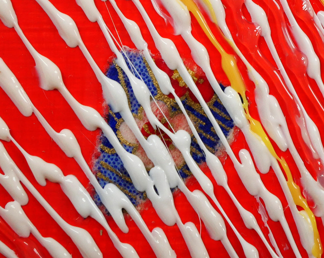 米谷雄平「作品05-05"THE HAIKU(俳句)”」アクリル画にコラージュ作品・5号 拡大画像4