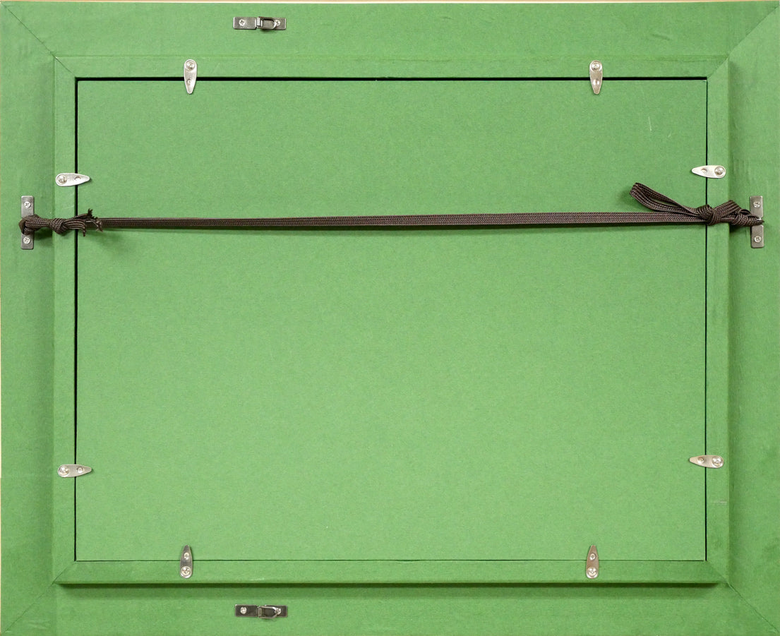 吉本哲「北イタリアの山岳(チェルビーノ近郊)」油絵・F4号 額縁裏側画像