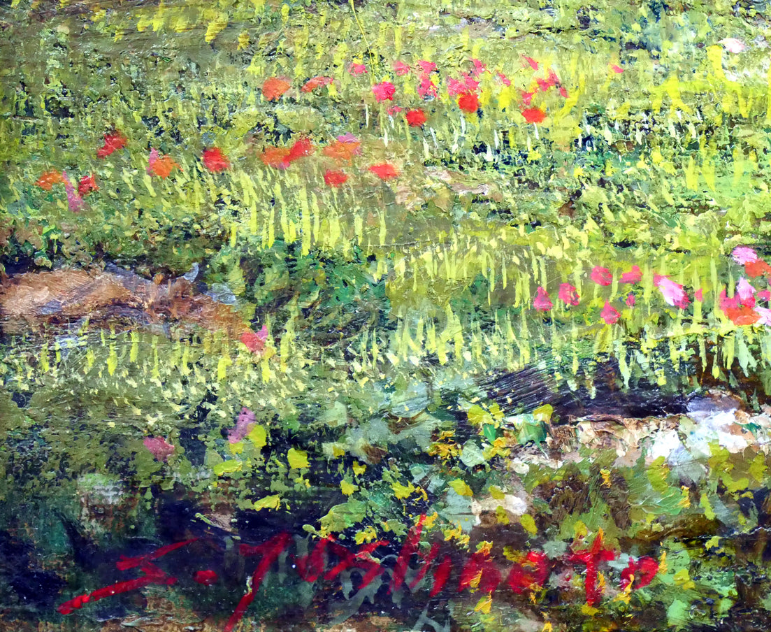 吉本哲「北イタリアの山岳(チェルビーノ近郊)」油絵・F4号 サイン拡大画像