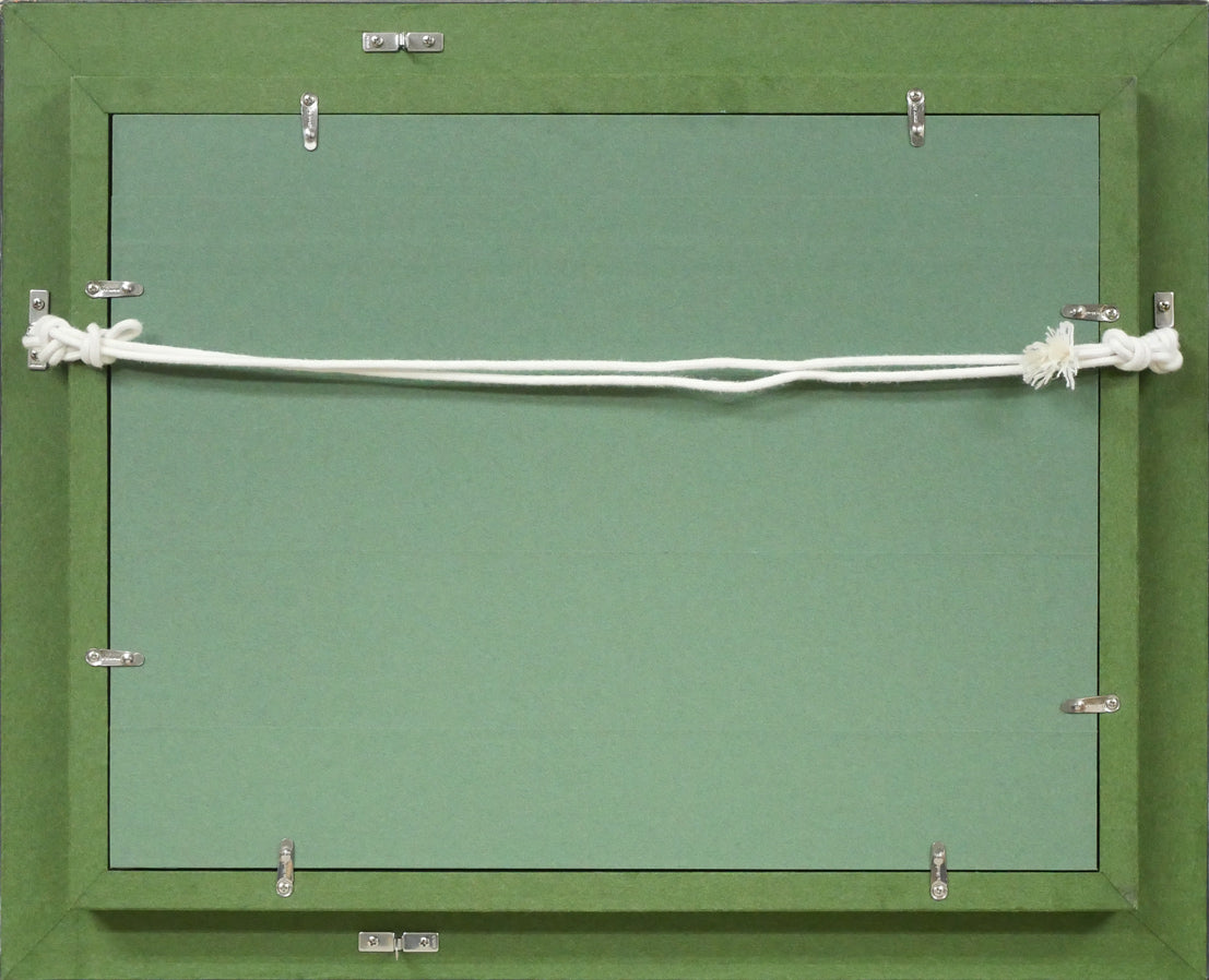 吉本哲「湖畔の小道(イタリア マッジョーレ湖 ペスカトーリ島)」油絵・F4号 額縁裏側画像