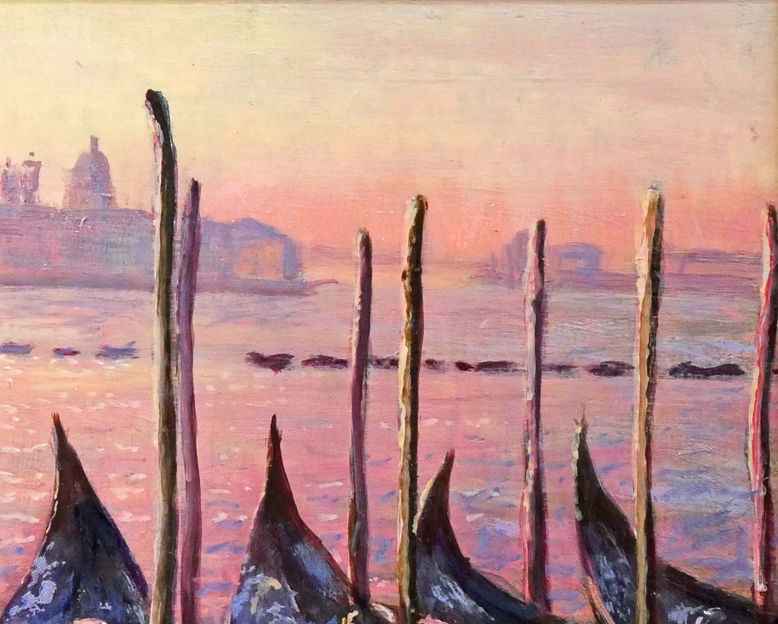 吉本哲「ヴェネチア夜明け(イタリア)」油絵・F4号 拡大画像2