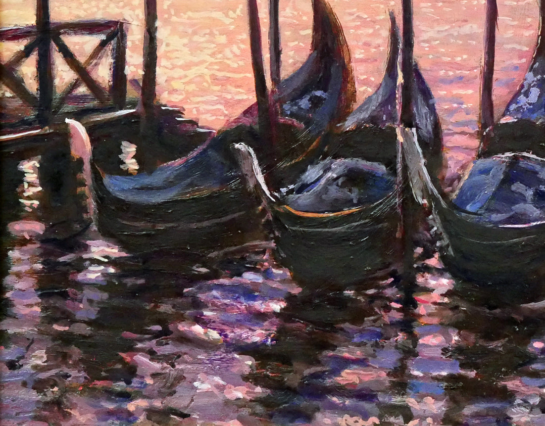 吉本哲「ヴェネチア夜明け(イタリア)」油絵・F4号 拡大画像3